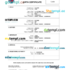 editable template, Luxembourg birth certificate Word and PDF template, completely editable