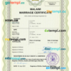 editable template, Malawi marriage certificate Word and PDF template, completely editable