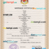 editable template, Malaysia marriage certificate PSD template, completely editable