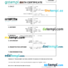 editable template, Mali vital record birth certificate Word and PDF template, completely editable