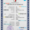 editable template, Malta marriage certificate PSD template, fully editable