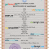editable template, Marshall Islands marriage certificate PSD template, completely editable