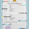 editable template, Mauritania marriage certificate PSD template, fully editable