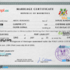 editable template, Mauritius marriage certificate PSD template, completely editable