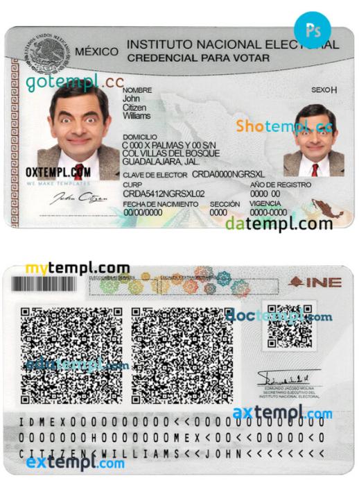 editable template, Mexico instituto nacional electoral PSD template, fully editable
