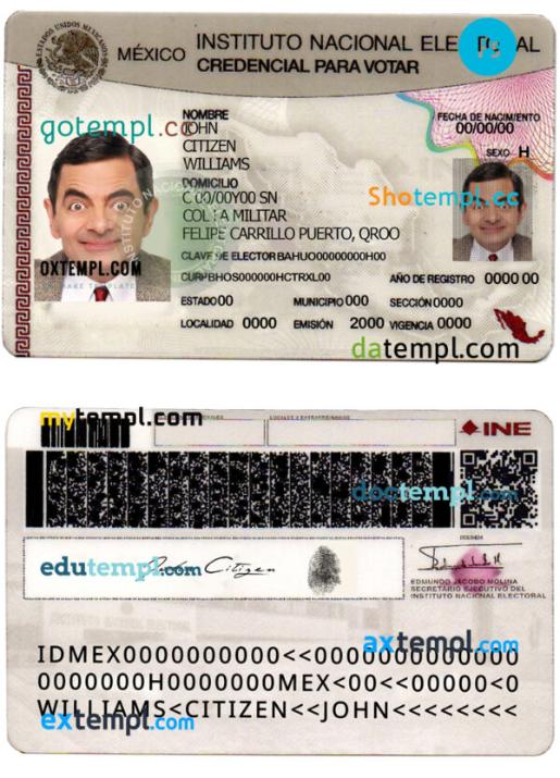 editable template, Mexico instituto nacional electoral PSD template, fully editable, version 2