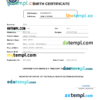 editable template, Micronesia vital record birth certificate Word and PDF template, completely editable