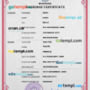 editable template, Micronesia marriage certificate PSD template, completely editable