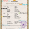 editable template, Montenegro marriage certificate PSD template, completely editable