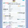 editable template, Namibia marriage certificate PSD template, completely editable