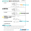 editable template, Nepal birth certificate Word and PDF template, completely editable