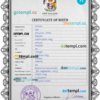 editable template, New Zealand birth certificate PSD template, completely editable