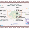 editable template, Niger vital record birth certificate PSD template