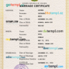 editable template, Nigeria marriage certificate PSD template, fully editable