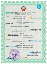 editable template, North Korea birth certificate PSD template, completely editable
