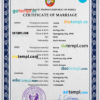 editable template, North Korea marriage certificate PSD template, completely editable
