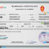 editable template, Norway marriage certificate PSD template, fully editable