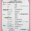 editable template, Pakistan marriage certificate PSD template, fully editable