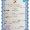 editable template, Panama vital record birth certificate PSD template, fully editable