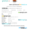 editable template, Papua New Guinea vital record birth certificate Word and PDF template, completely editable