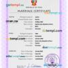 editable template, Peru marriage certificate PSD template, fully editable