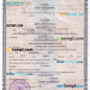 editable template, RUSSIA (ORENBURG) divorce certificate PSD template, with fonts