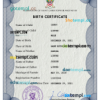 editable template, Saint Kitts vital record birth certificate PSD template