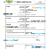 editable template, Tajikistan vital record birth certificate Word and PDF template, completely editable