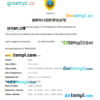 editable template, Timor-Leste birth certificate Word and PDF template, completely editable