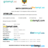 editable template, Ecuador vital record birth certificate Word and PDF template, completely editable