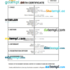 editable template, Ghana vital record birth certificate Word and PDF template, completely editable