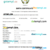 editable template, Guatemala birth certificate Word and PDF template, completely editable