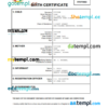 editable template, Guinea vital record birth certificate Word and PDF template, completely editable