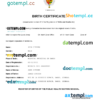 editable template, Senegal vital record birth certificate Word and PDF template, completely editable
