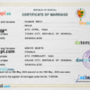 editable template, Senegal marriage certificate PSD template, completely editable