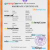 editable template, Slovenia marriage certificate PSD template, completely editable