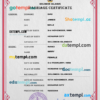 editable template, Solomon Islands marriage certificate PSD template, completely editable