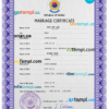 editable template, South Korea marriage certificate PSD template, fully editable