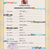 editable template, Spain marriage certificate PSD template, fully editable