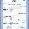 editable template, Suriname marriage certificate PSD template, completely editable
