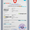 editable template, Switzerland marriage certificate PSD template, completely editable