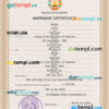 editable template, Tajikistan marriage certificate PSD template, completely editable
