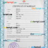 editable template, Togo marriage certificate PSD template, completely editable