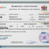 editable template, Trinidad and Tobago marriage certificate PSD template, fully editable