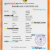 editable template, Tunisia marriage certificate PSD template, completely editable