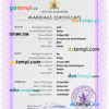editable template, United Kingdom marriage certificate PSD template, fully editable