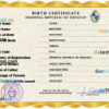 editable template, Uruguay vital record birth certificate PSD template