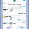 editable template, Uruguay marriage certificate PSD template, fully editable