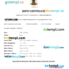 editable template, Vanuatu birth certificate Word and PDF template, completely editable