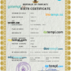 editable template, Vanuatu vital record birth certificate PSD template, fully editable